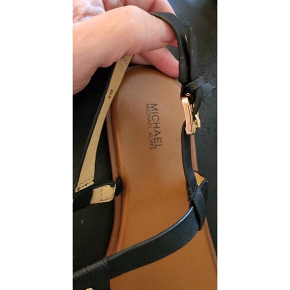 Michael Kors Casey black Leather Sandal 8 Med - Picture 4 of 7